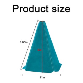 BESULEN Car Shift Boot Cover, Leather Shift Knob Dust Cover, Manual/Auto Shifter Boot Sleeve Replacement, Handbrake Gaiter Boot Dust Cover Car Interior Accessories (Light Blue/White)