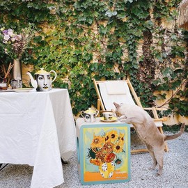 Tinklylife Cat Condo Scratcher Post Cardboard, Sunflowers Shape Adaptation Spoof Version Cat Scratching House Bed Furniture Protector, Green Colour