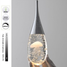 JoollySun Crystal Pendant Light Fixtures: Chrome Modern Teardrop Hanging Lighting for Kitchen Island Bathroom