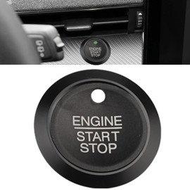 HDUFC for Ford Mustang Mach E 2025 2024 2023 2022 2021 Aluminum Alloy Shift Switch knob Cover Engine Start Stop Button Cover External Decorative Ring Headlight knob Cover 5 Pieces (Black)