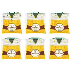 6 Pack Disposable Wasp Traps Outdoor Hanging Yellow Jacket Trap Carpenter Bee Traps for Outside Wasp and Hornet Traps Catcher Killer for Fly, Insects and Bug Outdoor Hanging Bag