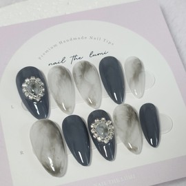 Lunar Frame  Handmade Nail Tips - Short Oval / Lunar Frame  수제네일팁 - 숏 오벌