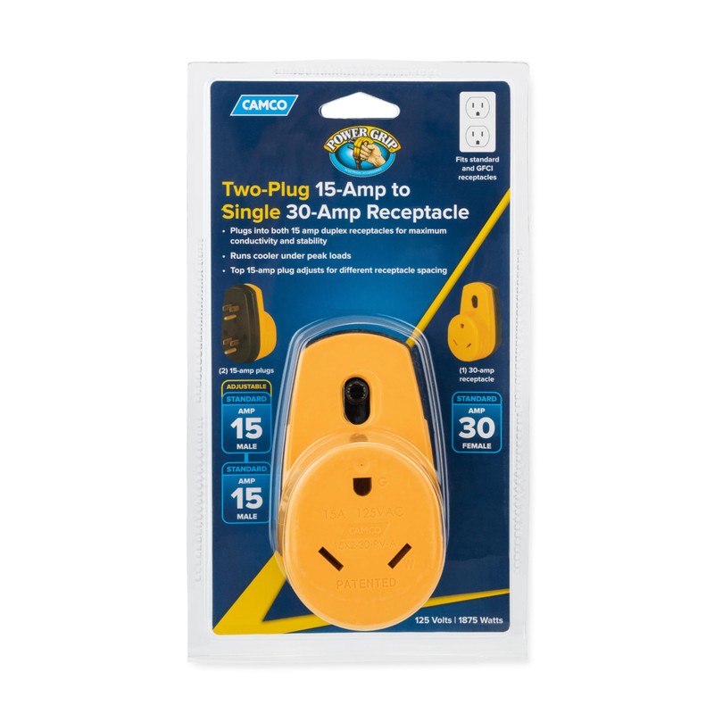 PowerGrip - Two-Plug 15-Amp to Single 30-Amp Receptacle (E)