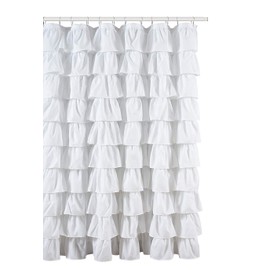 Flamenco Ruffle Shower Curtain (White)