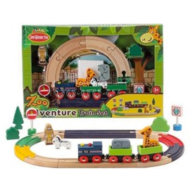 Zoo Adventure Train Set for Toddlers | 22 Pieces Wooden Train Track Set for Kids 3 to 8 Years Old | Fun & Creative Toy Train with Animals by OWT