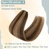 S-noilite Clip in Hair Extensions Human Hair Medium Brown/Dark Blonde,
