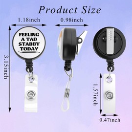 PLITI Stabby Today BadgeU Abzeichenrolle für Zahnarzthelfer, Geschenk für Zahnarzthelfer, Geschenk "Feeling A Tad Stabby Today"