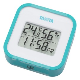 Tanita TT-558 BL Digital Thermometer/Hygrometer Clock, Calendar,Temperature, Humidity, Wall Mount, Desktop, Magnetic, Blue