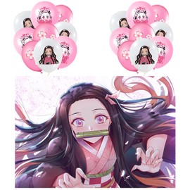 Backdrop Photography Background Demon Slayer Balloons Birthday Kimetsu no Yaiba Birthday Decorations Demon Slayer Party Photo Backdrop Kimetsu no Yaiba Theme Birthday Backdrop Demon Slayer Background