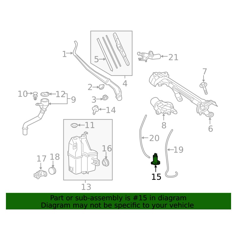 Toyota Genuine Toyota OEM Windshield Washer Pump 85330-0E031