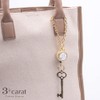 [Three Karat] Reel Key Chain Classical Initial Key Chain Pass