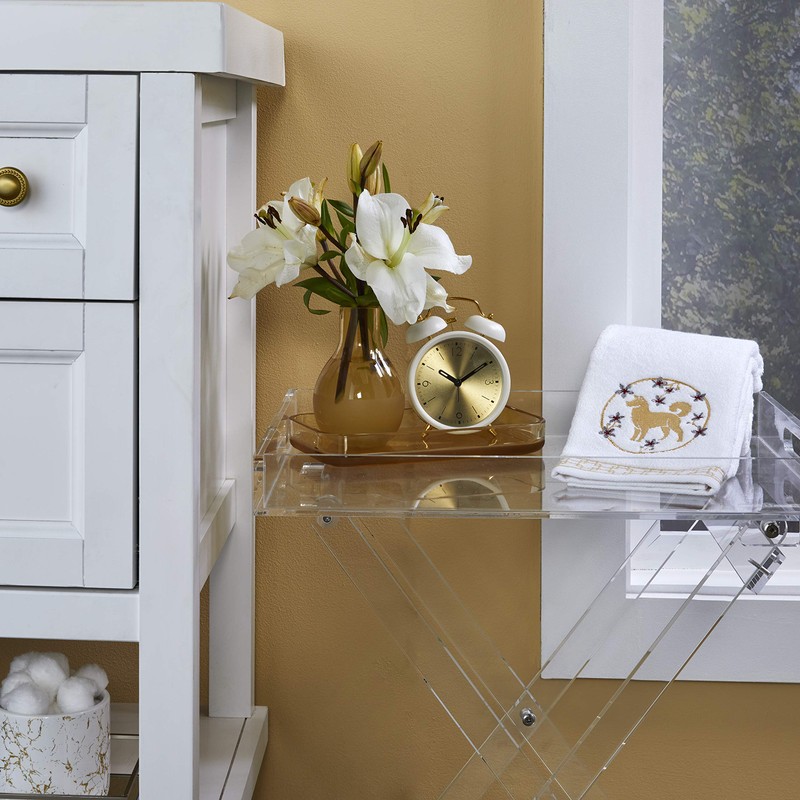 SKL Home Vern Yip Zodiac Dog Hand Towel Set, White