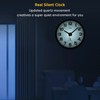 WallarGe Atomic Wall Clock with Night Light - Silent Lighted