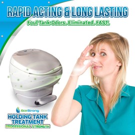 Eco Strong RV Toilet Treatment | Black Holding Tank Deodorizer and Waste, Tissue, Sewage Digester - Perfect for Campers, RVs, Boats, and More, 33oz, Citrus Scent