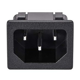 uxcell C14 Panel Mount Plug Adapter 10A 3 Pins Inlet Power Connector Straight 1pcs