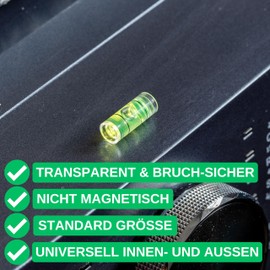 Tube Level Set, 10 Pieces, with 20 x Diameter 9 mm Outer, Spirit Level without Labelling, Dragonfly Water Scale Pipe, 1-Way Levelling, Can Level for Caravan, Camera, DIY, Spirit Level Bullseye
