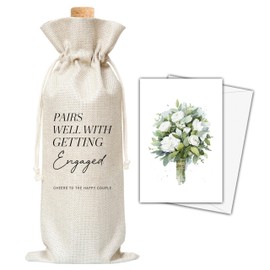 Engagement Gifts Wine Bag & Card, Mr and Mrs Wedding Wine Bag, Gifts For Bride Groom Newlywed, Newly Wed Gifts, Pairs Well With Getting Engaged Wine Bag For Wedding Bridal Shower Engagement Party -37