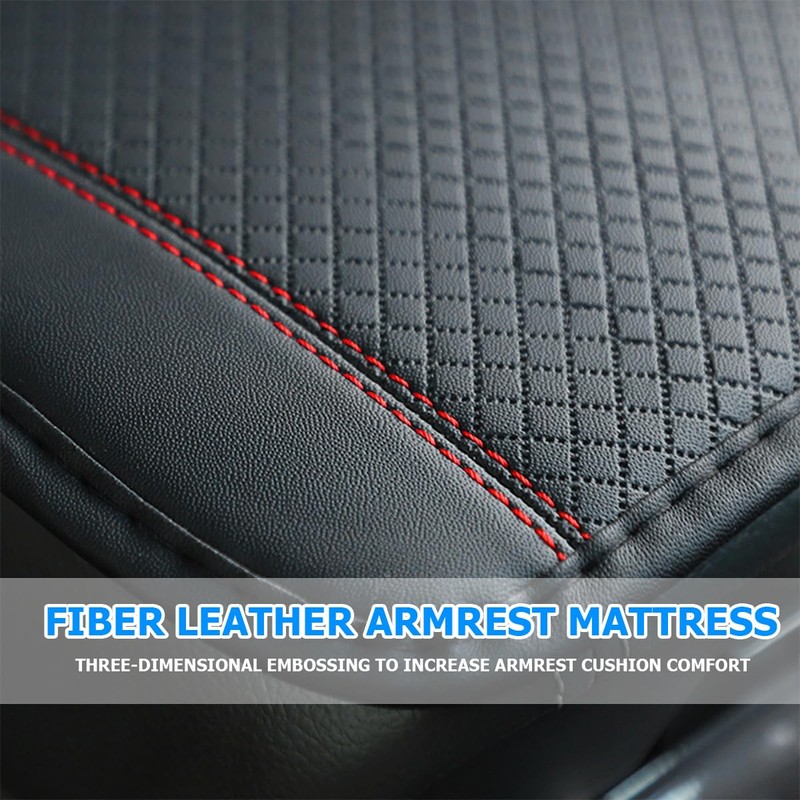 Car Center Console Cover, Fiber Leather Anti-Scratch Vehicle Armrest Storage