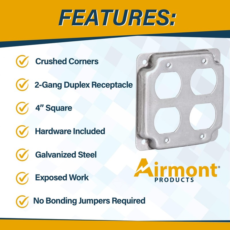 (5 Pack) Airmont Products 2-Gang Duplex Receptacle Electrical Box Cover
