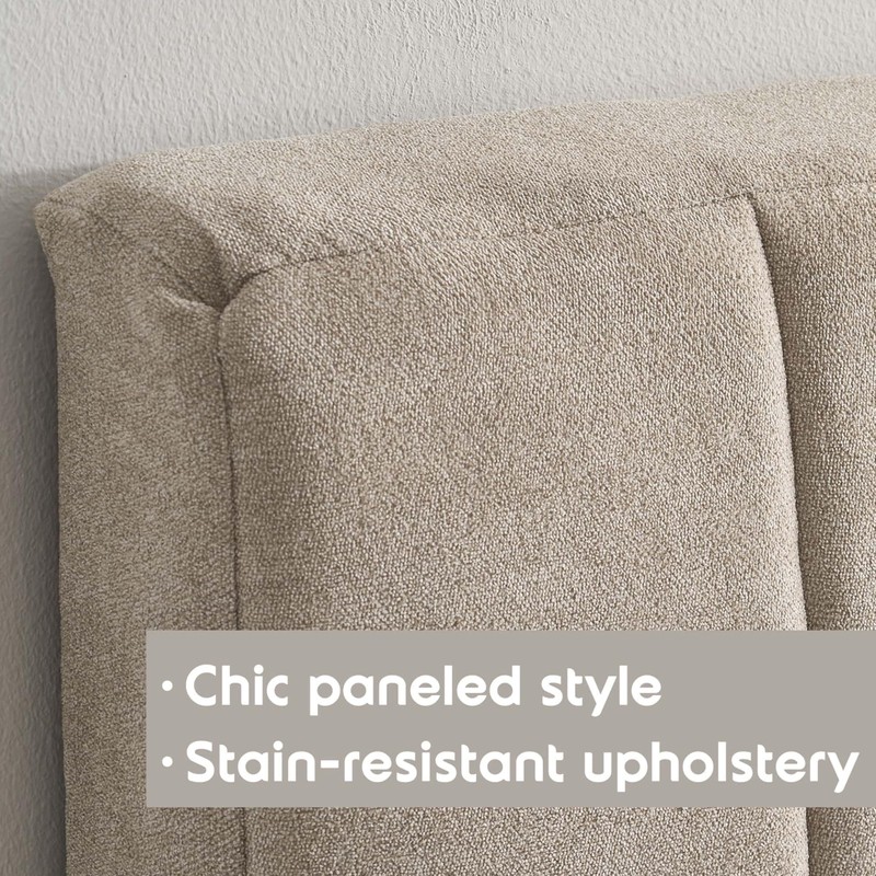 Upholstered Full Headboard - Easy Assemble Channel Stitched Headboard Full