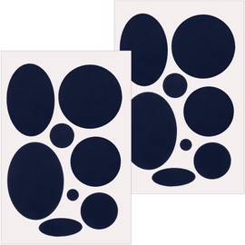 Pndeyo 16pcs Puffer Down Jacket Patches, Self-Adhesive Nylon Fabric Repair Patch, Waterproof Round Oval Stick on Tape for Coat Clothing Tent Sleeping Bags Ski Pants Holes Repairing- Navy