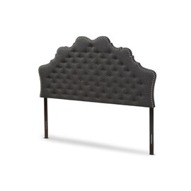 Baxton Studio Hilda Modern and Contemporary Dark Grey Fabric Queen Size Headboard