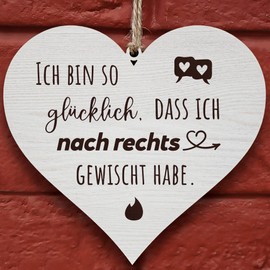 Glitzkind Holzschild Deko-Herz Geschenk für Frauen Freundin zum Valentinstag | Geburtstagsgeschenk Partner Freund | Jahrestag Paare Couples | Witzige Persönliche Geschenkideen Liebe | für Sie & Ihn