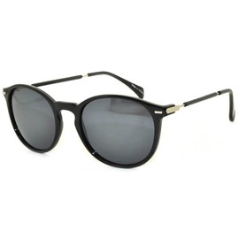 Retro Style Round Vintage Smoke Lens Sunglasses Black