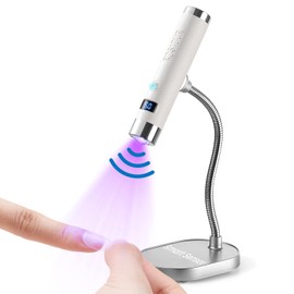 Rosiour Mini UV Lamp for Gel Nails- Rechargeable Handheld Nail U V Led Curing Light with Stand- Flash Cure Fast Dry UV Lamp with Auto Sensor for Home Manicure and Salon (White)