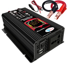 Iriisy 12V 220V Car Power Inverter 6000W Power Inverter with 2 USB Ports 2.1A for Car, Steam Office, Car, RV, Refrigerator and Computer