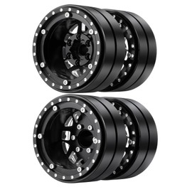 RCHUBAM 1.9" Dually Beadlock Wheels 2PCS/4PCS Aluminum RC Twin Wheel Set Compatible with SCX10 TRX-4 TRX6 G63 6-Wheel 1/10 Scale RC Hauler Crawler Truck Car Upgrade Accessories (2PCS)