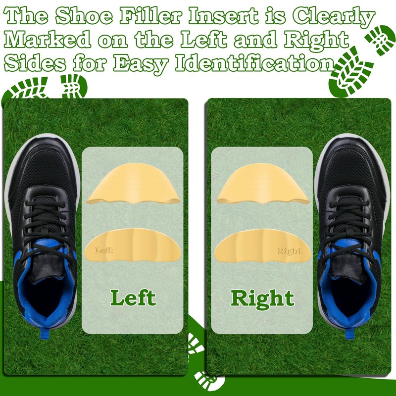 4 Pairs Shoe Filler Inserts, Anglecai Toe Filler Cushion Inserts
