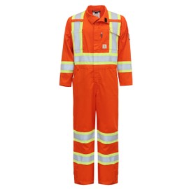 BOCOMAL FR Coverall High Visibility Flame Resistant/Fire Retardant High Vis Coveralls with 4inch Reflective Taps Orange