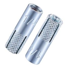 Wensilon(100 pcs)1/4"-20 Premium Zinc Plated Carbon Steel Drop in Anchors Assortment, Knurled Drop-in-Anchor for Solid Concrete, Internal Forced Expansion Screw Bolts