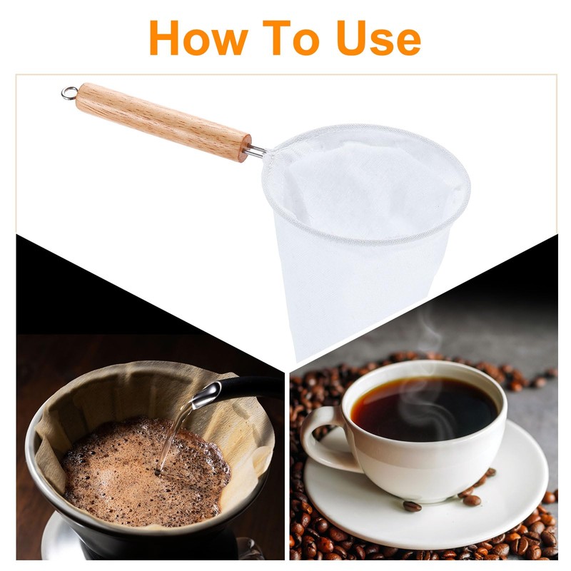 uxcell 2Pcs Coffee Pour Over Filters, Flannel Cloth Filter Bags
