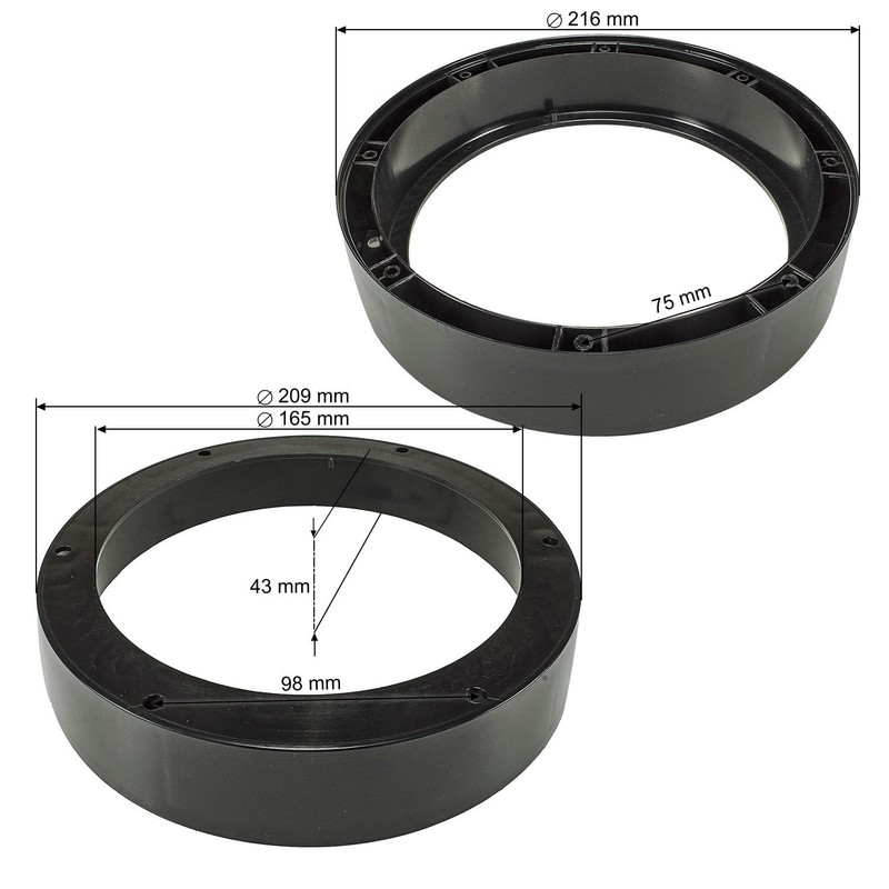 tomzz Audio 2857-019 Speaker Rings Adapter Brackets Compatible with VW