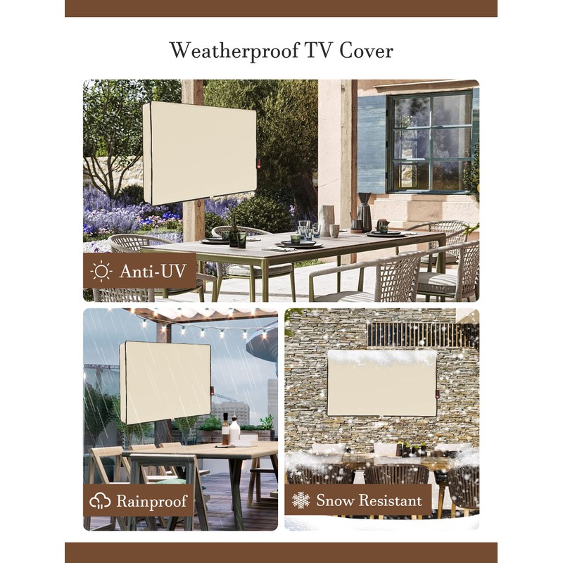 iBirdie Outdoor Waterproof and Weatherproof TV Cover with Zipper for