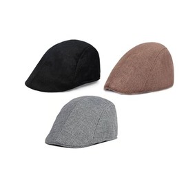 Unisex Cotton Blend Baker Boy Hat (UK, Alpha, S, M, Black)