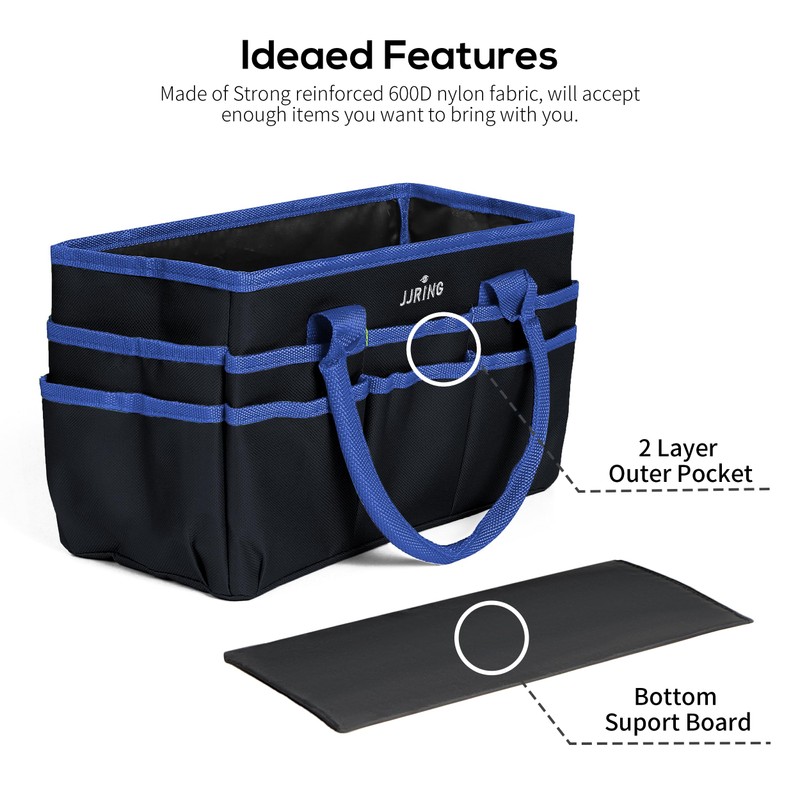 Jjring Fundamental Organizer 600D Nylon Artist Tote Bag, Blue Edge