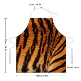 NWTRJ Tiger Striped Pattern Apron for Women Men Adjustable Kitchen Chef Apron with Pockets Waterproof Bib Apron for Cooking Baking Painting Gardening Grooming