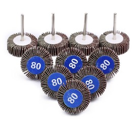 dophee Flap Wheel Sander Set, 1/8" Round Shank, 80 Grit Abrasive Sanding Wheels, Flap Grinding Wheel Sander Replacement for Dremel Drill Rotary Tools, Remove Rust, Weld Burr Polishing Flat(10-Pack)