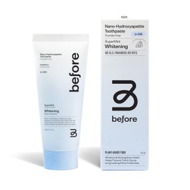 Before | Fluoride Free n-HA Whitening Toothpaste | Natural, Nano Hydroxyapatite Helps Strengthen Teeth & Remineralize Enamel for Oral Health, Lasting Mint Flavor, Made in The USA — 4.4oz
