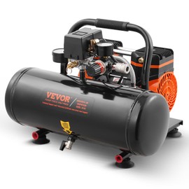 VEVOR Air Compressor, 2 Gallon Steel Tank, 1HP 2.1 CFM @ 90PSI Oil Free Air Compressor & Max. 120PSI Pressure, 81dB Ultra Quiet Portable Compressor, for Auto Repair, Tire Inflation, Spray Painting