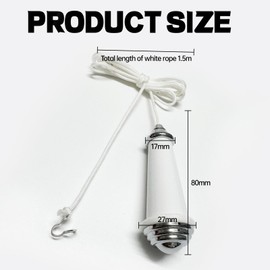 Tianher Bathroom Light Pull Cord, Light Pull Cord Handle with 150cm Extension Handle Light pulls for Bathroom Pull Cord for Ceiling Switches Bedroom Toilet Lights Ceiling Fan Switch