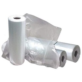 4 Rolls - Plastic Roll Bags for Fruits, Vegetable, Bread, Food Storage Clear Bags (12"x20")