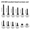 M3 Screws Set, 810 Pieces Threaded Screws Nuts Washers Set,