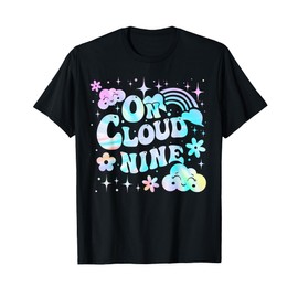On Cloud Nine 9th Birthday Girl Tie Dye 9 Year Old Kids T-Shirt