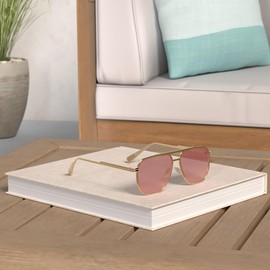 Kimorn Polarized Sunglasses Womens Men Retro Oversized Square Vintage Fashion Shades Classic Large Metal Sun Glasses K1221 (Gold Gradient Pink, 60)