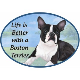 Boston Terrier Magnet-Life is Better with a ... (car,frig,lock
