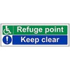 V Safety 17052AX-R Refuge Point/Keep Clear Sign - Landscape -
